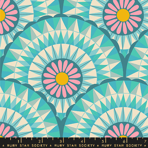 Carousel Retro Carousels in Turquoise RS0095 12 - Ruby Star Society Sold by the Half Yard